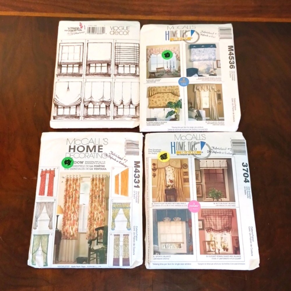 Lot of 4 - window covering curtain patterns 5890